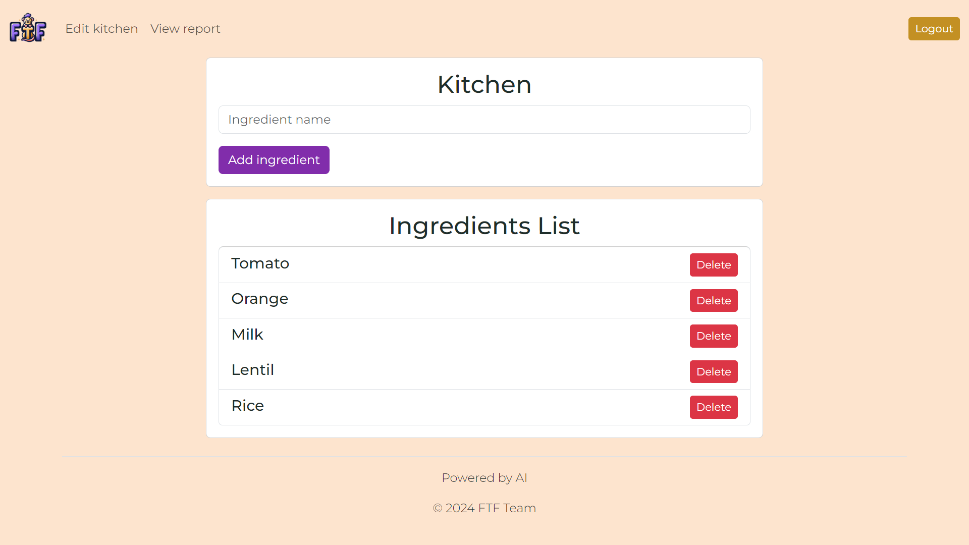 Kitchen screen